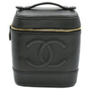 Chanel vanity black caviar skin GD seal handbag